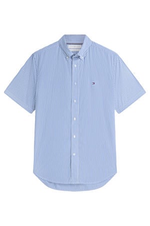 regular gestreept casual overhemd blauw