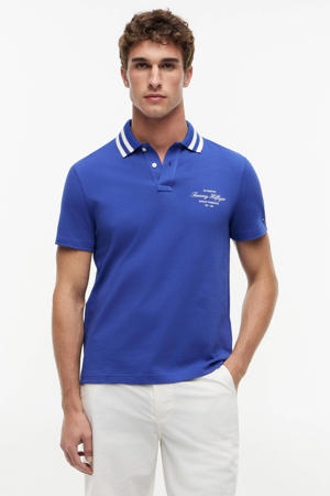 regular fit polo met logo - blauw
