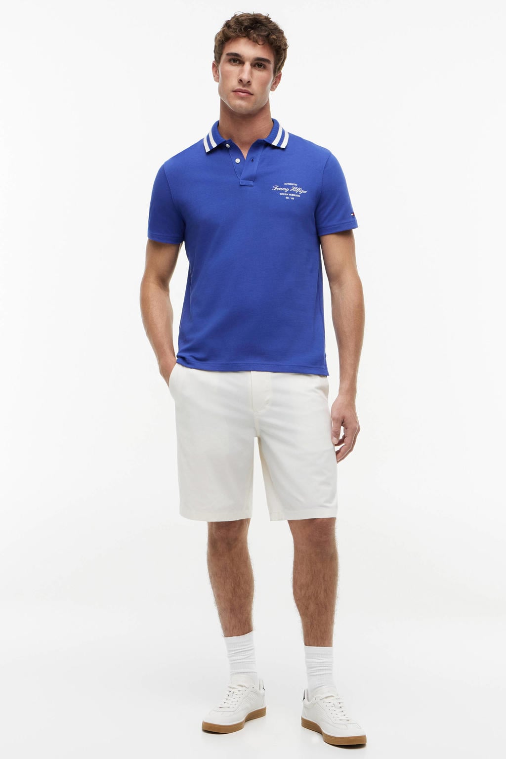 Tommy Hilfiger regular fit polo met logo - blauw