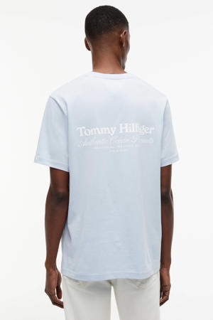 regular fit T-shirt met backprint - lichtblauw