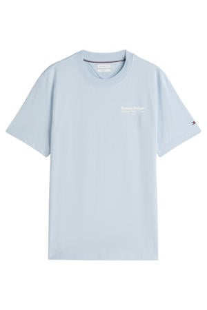 regular fit T-shirt met backprint - lichtblauw
