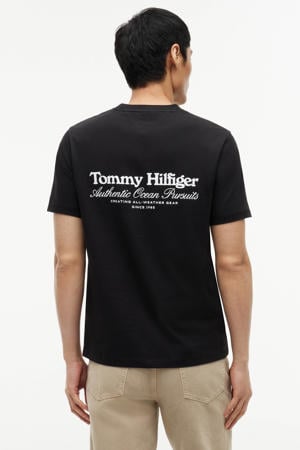 regular fit T-shirt met backprint - zwart
