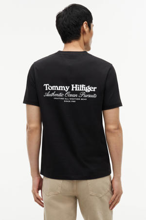 regular fit T-shirt met backprint - zwart