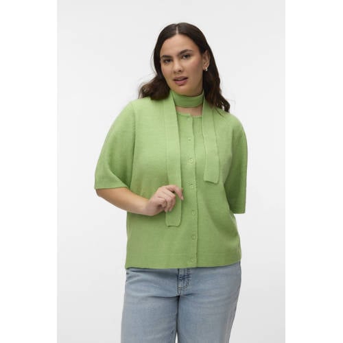 VERO MODA CURVE vest groen gebreid afbeelding