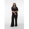 VERO MODA CURVE flared high waist casual broek donkerbruin