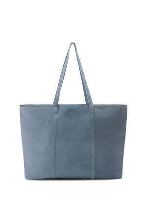 suede shopper blauw