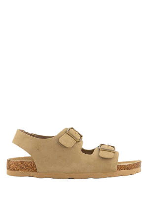 suède sandalen beige