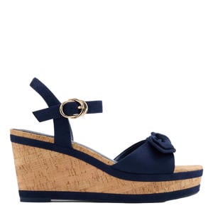 suède sleehakken donkerblauw