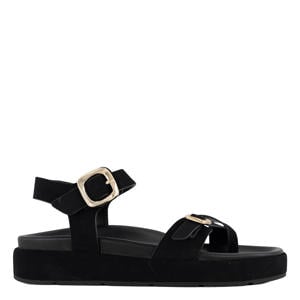 suède sandalen zwart