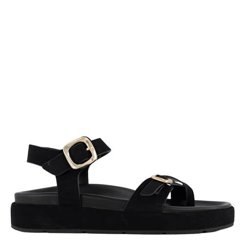 Graceland suède sandalen zwart
