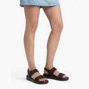 thumbnail: Graceland suède sandalen met sleehak zwart
