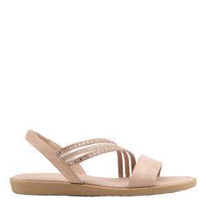 imitatieleren sandalen met strass steentjes lichtroze