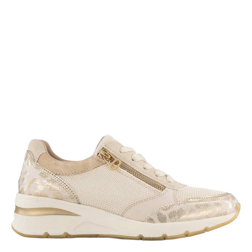 Beige dames Easy Street sneakers met veters