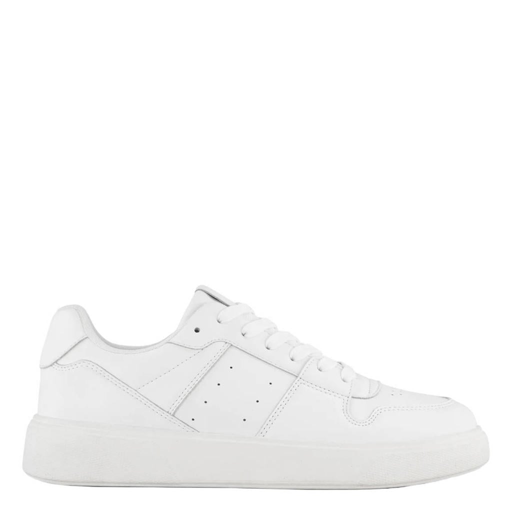 Witte heren Memphis One leren sneakers van imitatieleer met veters
