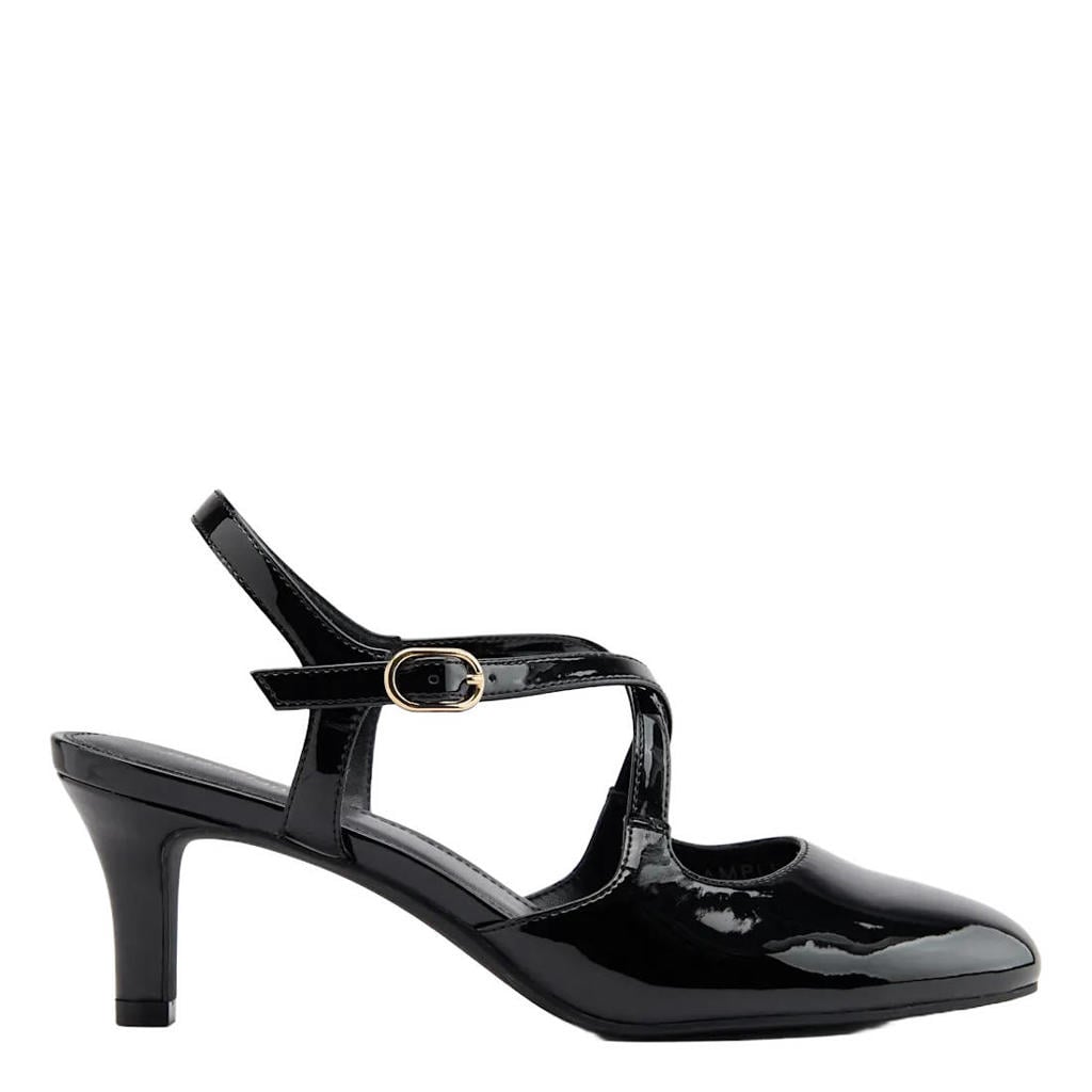 Zwarte dames Graceland lak pumps met gesp