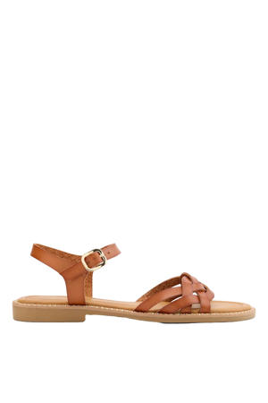 leren sandalen cognac
