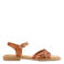 Graceland leren sandalen cognac