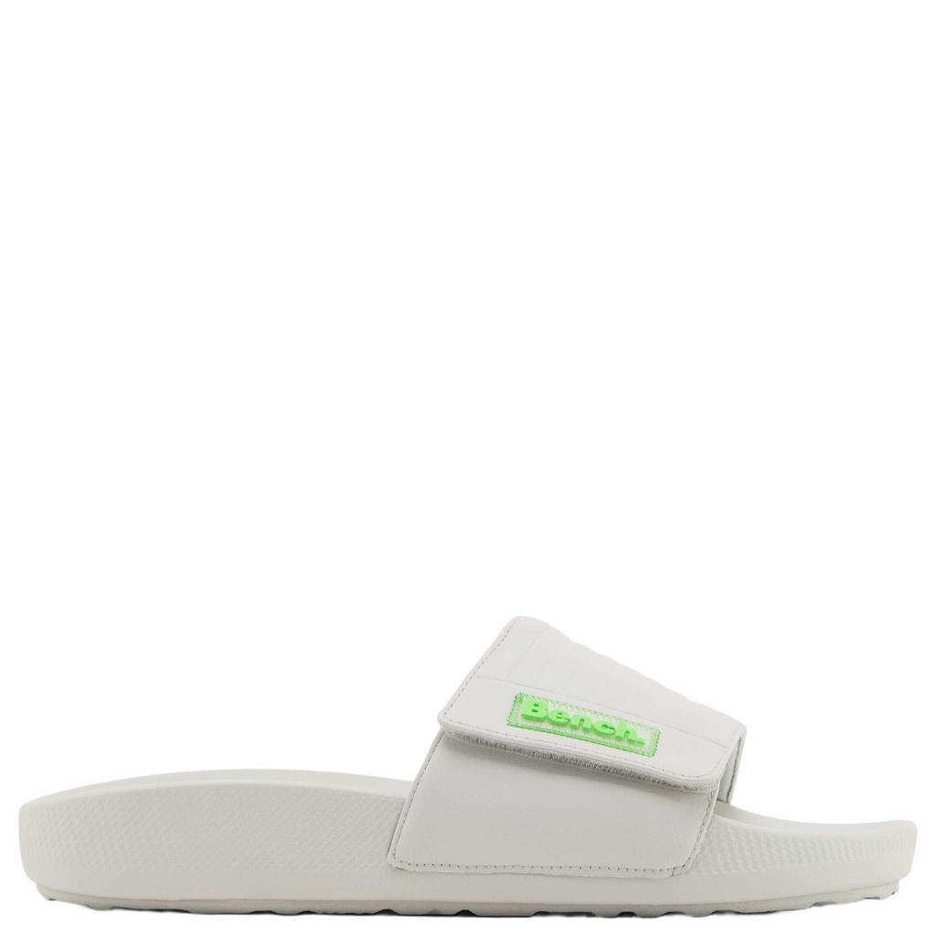 Bench badslippers - lichtgrijs/groen