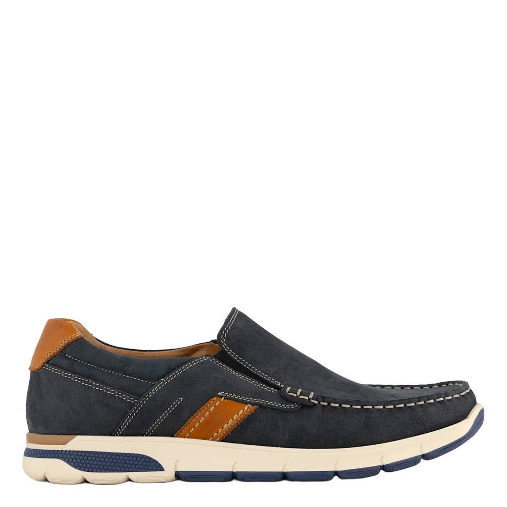 Donkerblauwe heren Easy Street leren instappers