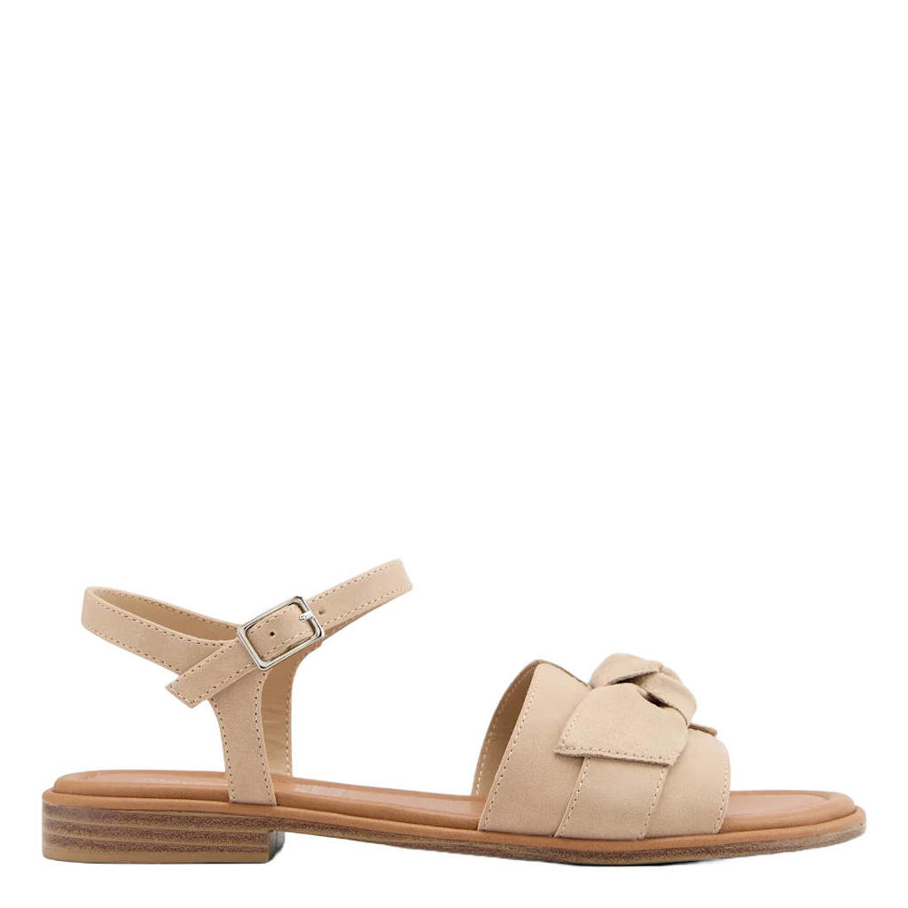 Beige dames Graceland suède sandalen met gesp