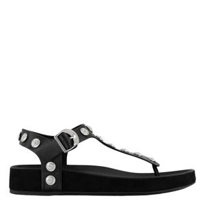 leren sandalen zwart