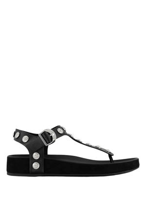 leren sandalen zwart