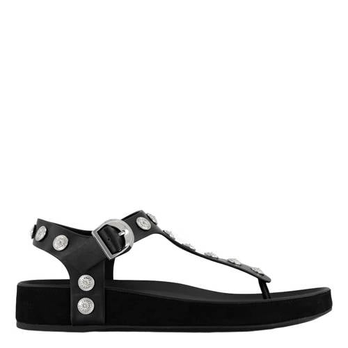 Graceland leren sandalen zwart