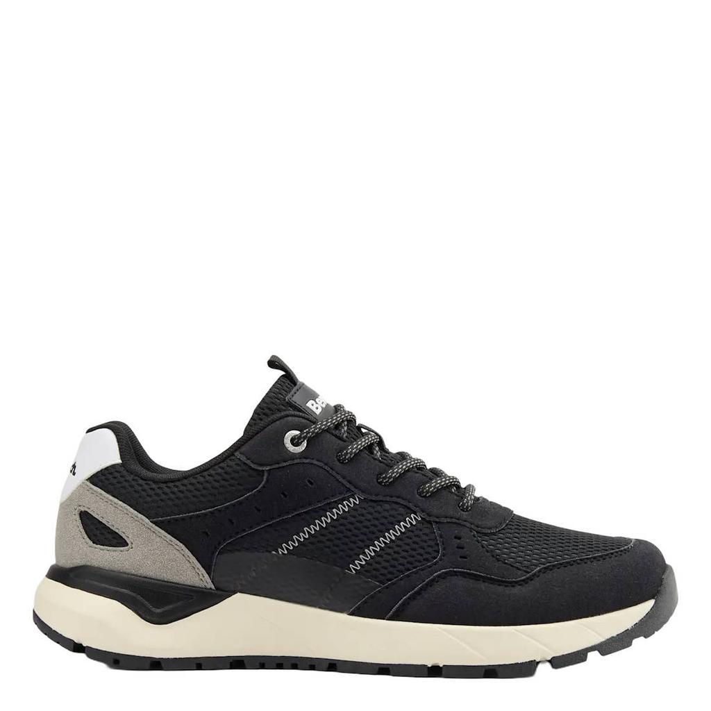 Zwarte heren Bench imitatieleren sneakers - met veters