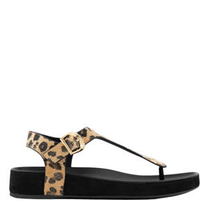 sandalen met panterprint beige/zwart
