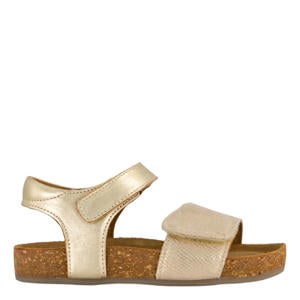 leren sandalen goud