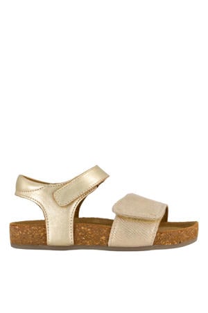 leren sandalen goud