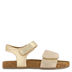 leren sandalen goud
