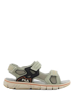 imitatieleren sandalen met profielzool en met logo lichtgroen