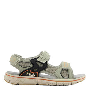 imitatieleren sandalen met profielzool en met logo lichtgroen
