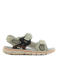 Fila imitatieleren sandalen met profielzool en met logo lichtgroen