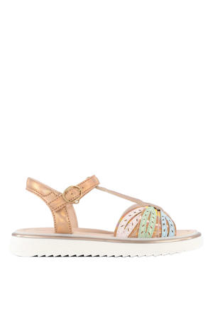 leren sandalen goud