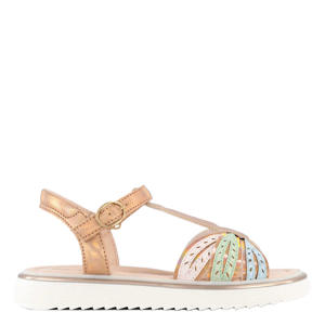 leren sandalen goud