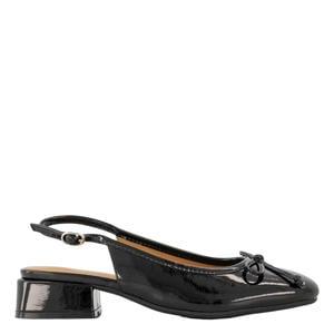 lak slingback ballerina's zwart