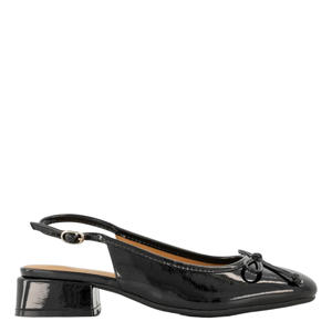 lak slingback ballerina's zwart