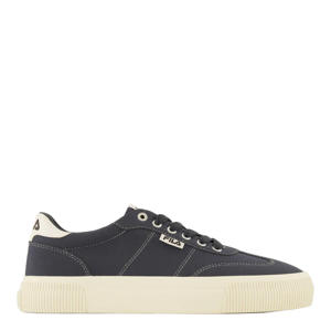 suèdelook sneakers met contrast stiksels donkerblauw