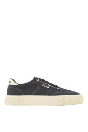 suèdelook sneakers met contrast stiksels donkerblauw