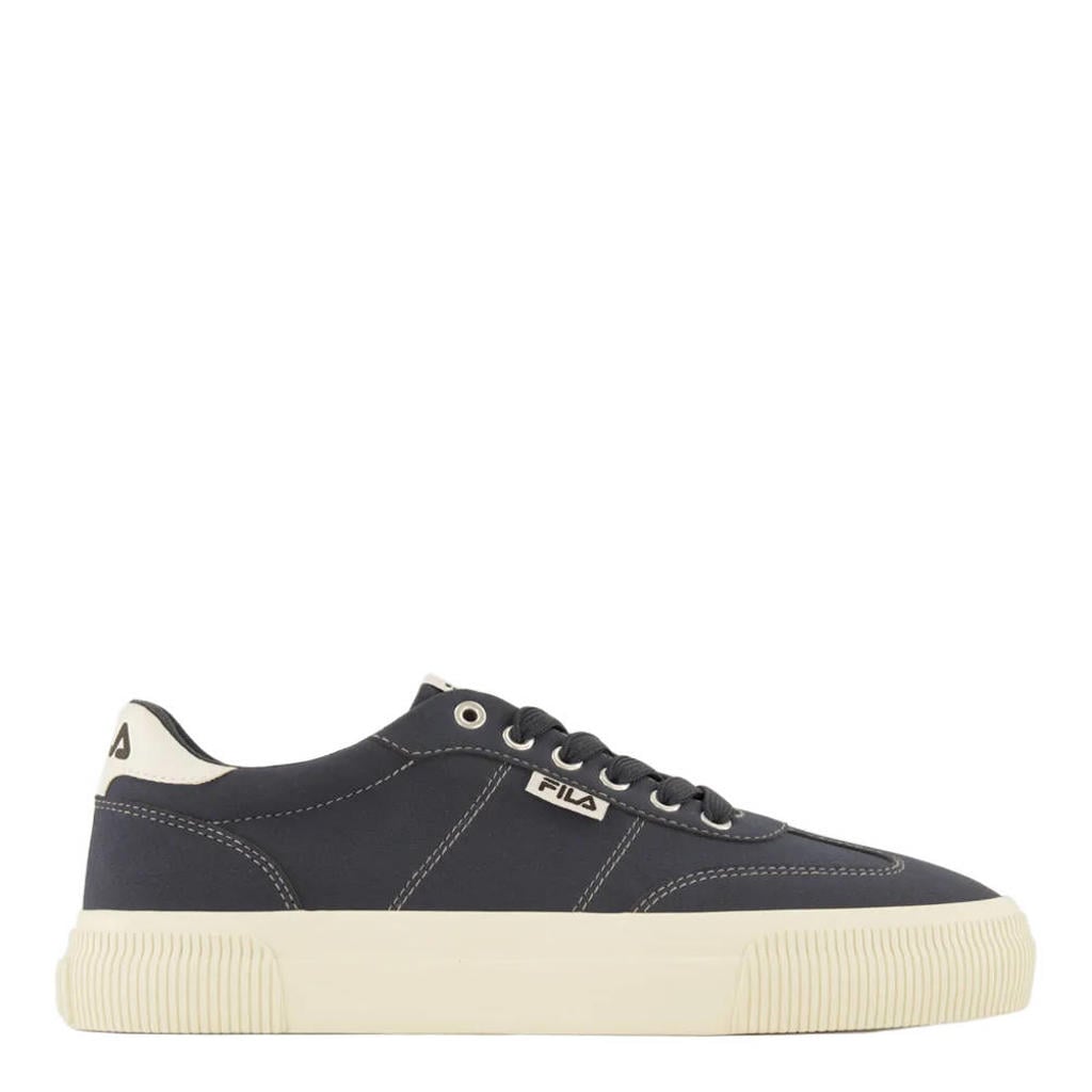 Donkerblauwe heren Fila suèdelook sneakers met contrast stiksels