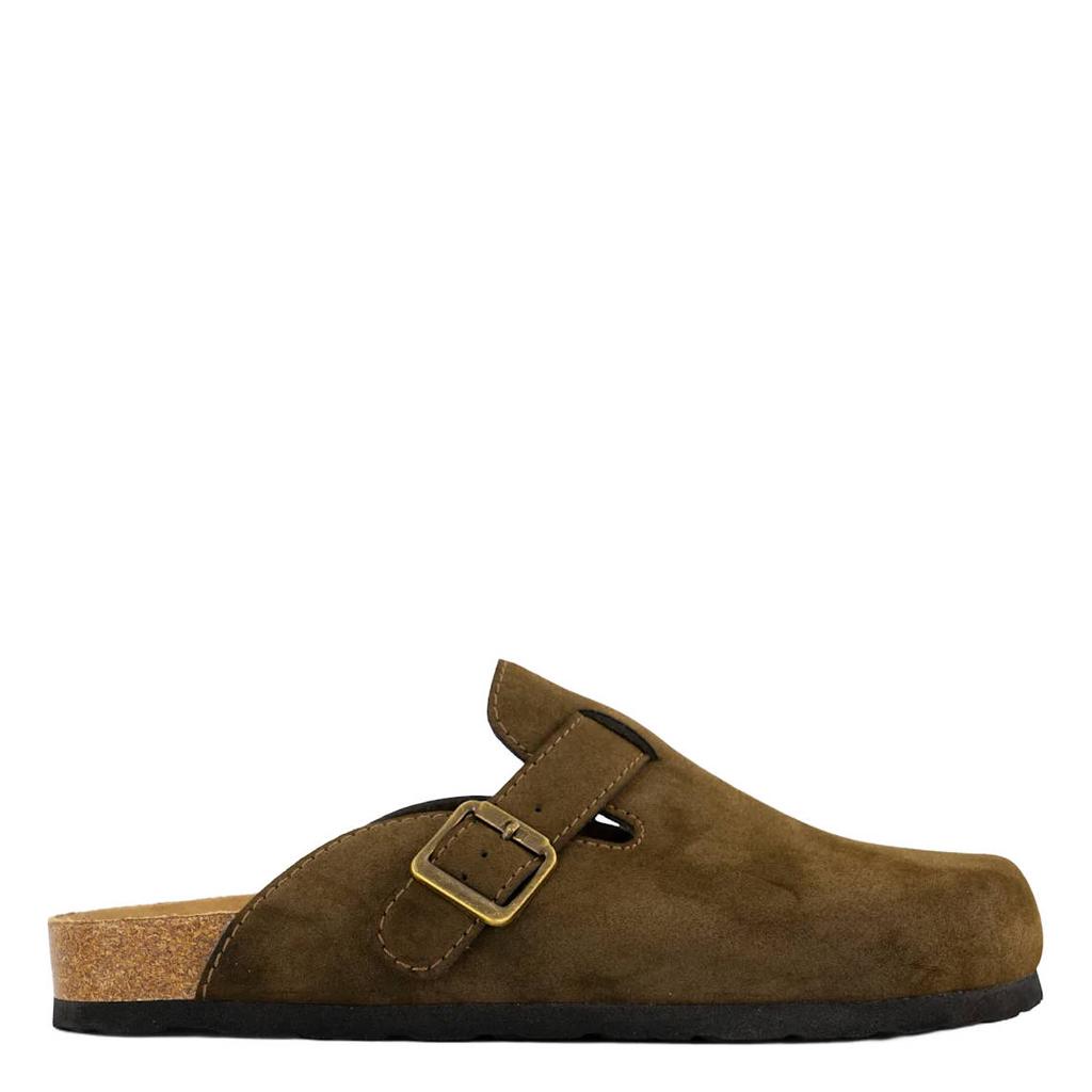Kakikleurige heren Easy Street clogs van textiel/synthetisch