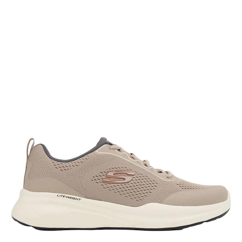Taupe heren Skechers sneakers van textiel met veters