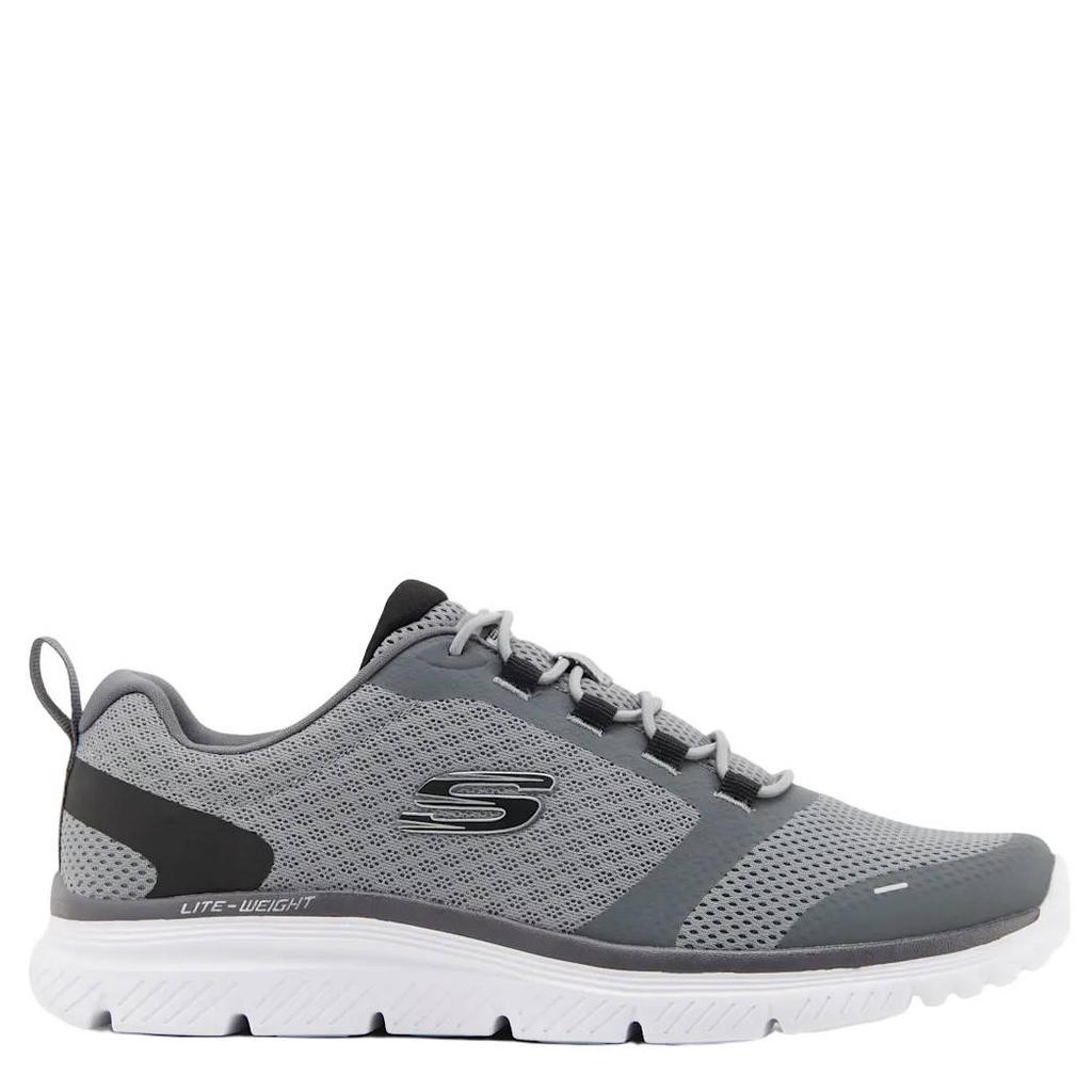 Grijze heren Skechers Burns 2.0 sneakers van textiel met veters