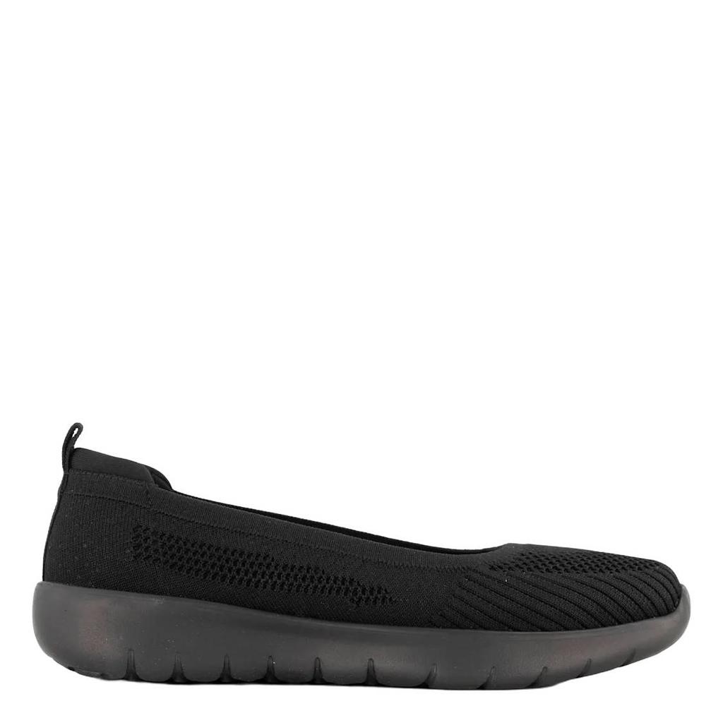 Zwarte dames Easy Street ballerina's van textiel/synthetisch