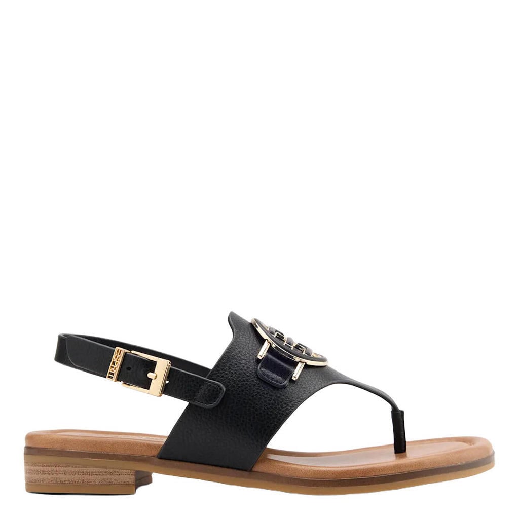 Zwarte dames ESPRIT sandalen van synthetisch materiaal met gesp