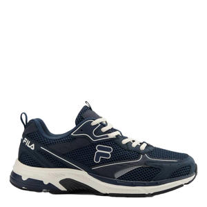 imitatieleren sneakers met logo donkerblauw