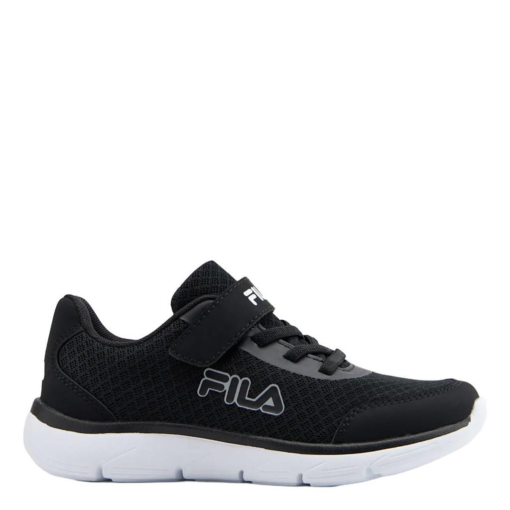 Zwarte jongens Fila mesh sneakers van mesh/imitatieleer/synthetisch/textiel met elastische veter- met klittenbandsluiting