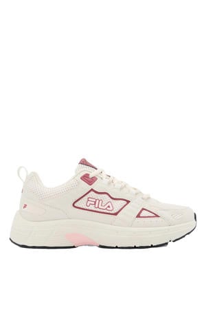 leren sneakers ecru/rood